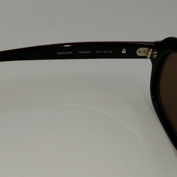 Corinne McCormack Black Red Oval Sunglasses Frames - Picture 5 of 6